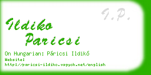 ildiko paricsi business card